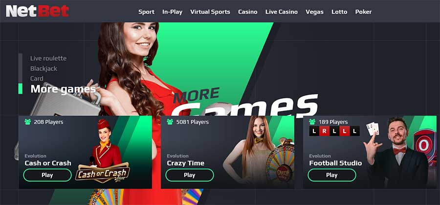 NetBet Casino live games